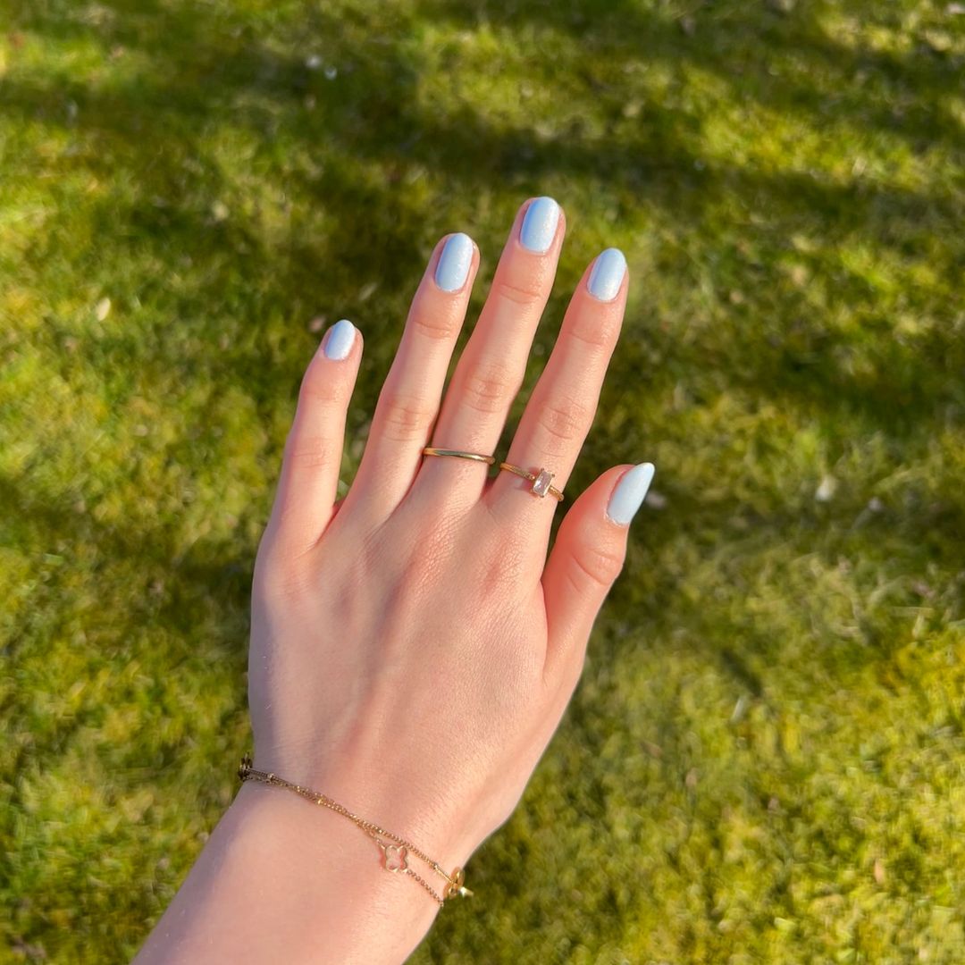 Close-up van langhoudende Blooming Gellac gelnagels